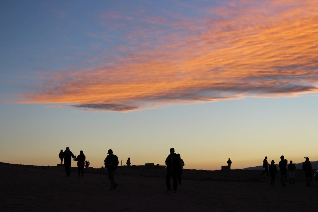 Sunset in Chile's Atacama Desert - An afternoon tour of the "Valley of the Moon" ends with seeing the sunset over the moon valley. A must see if you visit Chile!